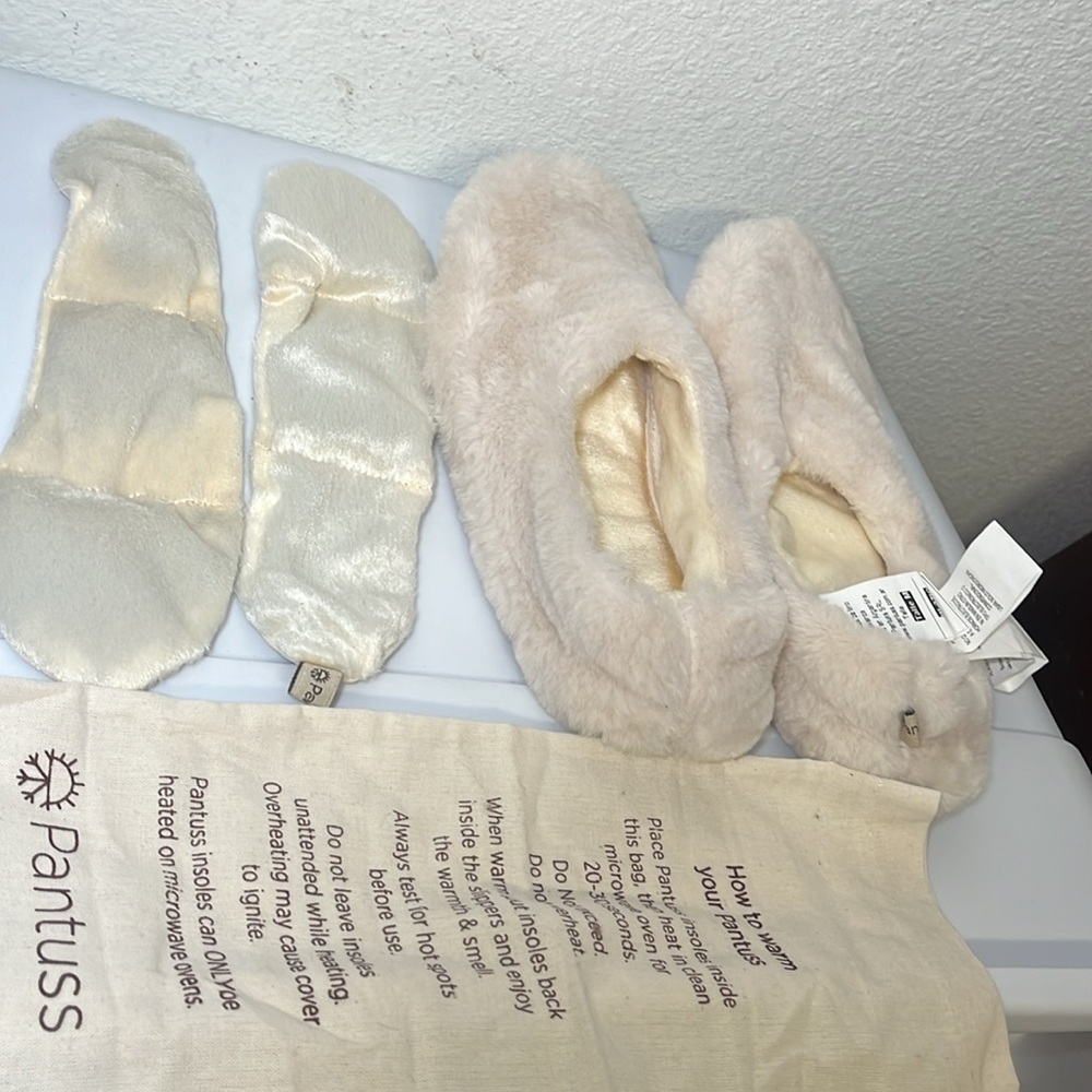 PANTUSS Warming/Aromatherapy Fuzzy Slippers W/Reheateble Insoles Size M